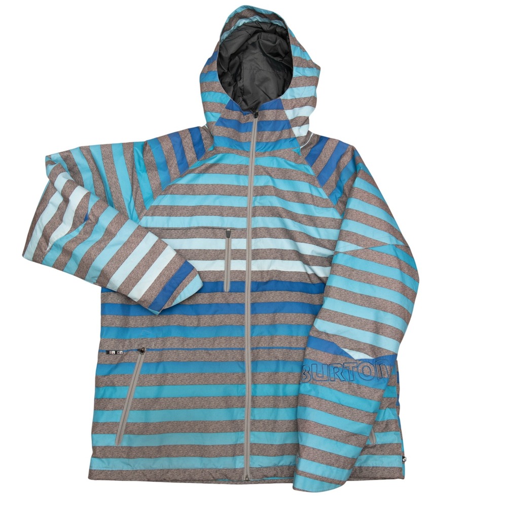 Burton Dryride Mens XL Snowboard Jacket Blue Striped Winter Ski Coat  GorpCore